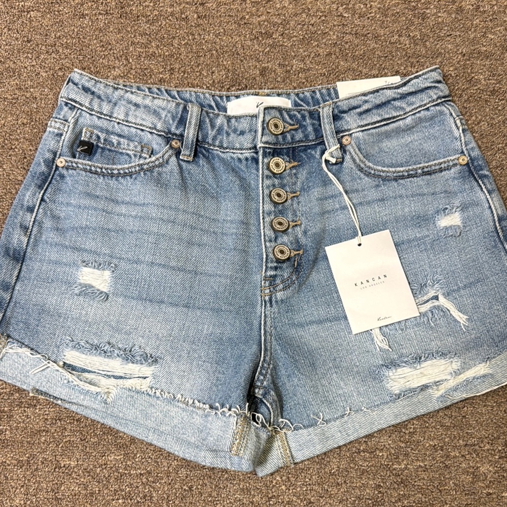 KanCan Blue Jean Shorts Distressed Cut-Off Style